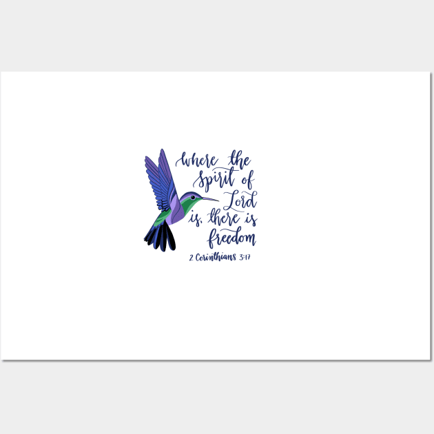 Hummingbird 2 Corinthians 3:17 Wall Art by NewBranchStudio